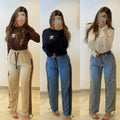 High-Waisted Wide Leg Jeans